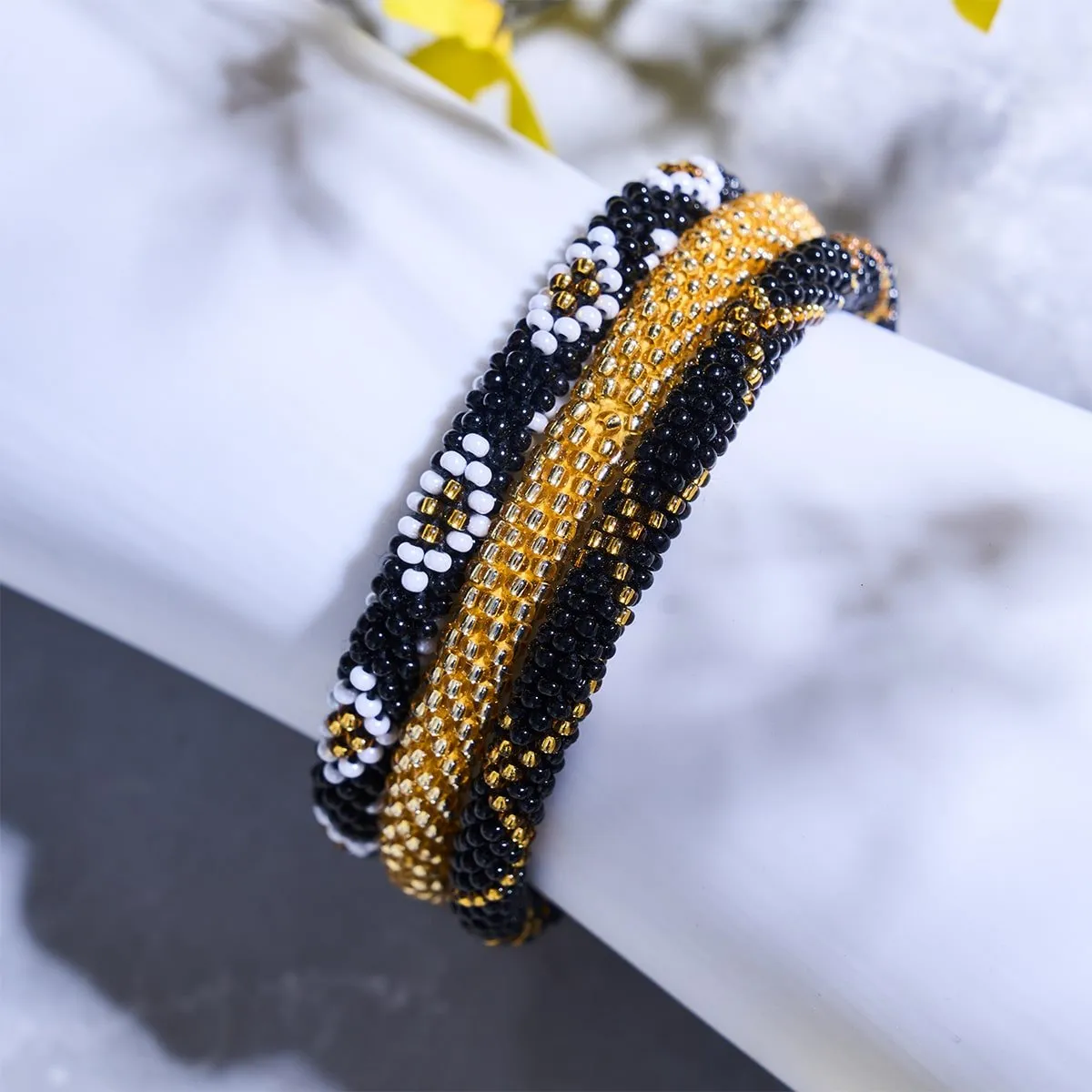 Indian Honey Cake | Himalayan Glass Bead Bracelet