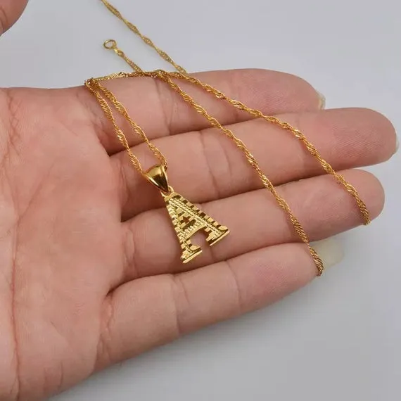 Initial choker necklace 18k gold plated ,Initial necklace ,alphabet necklace , custom initial charm necklace ,personalized necklace ,letter