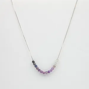 Iolite, Amethyst & Labradorite Adjustable Slide Chain Gemstone Necklace