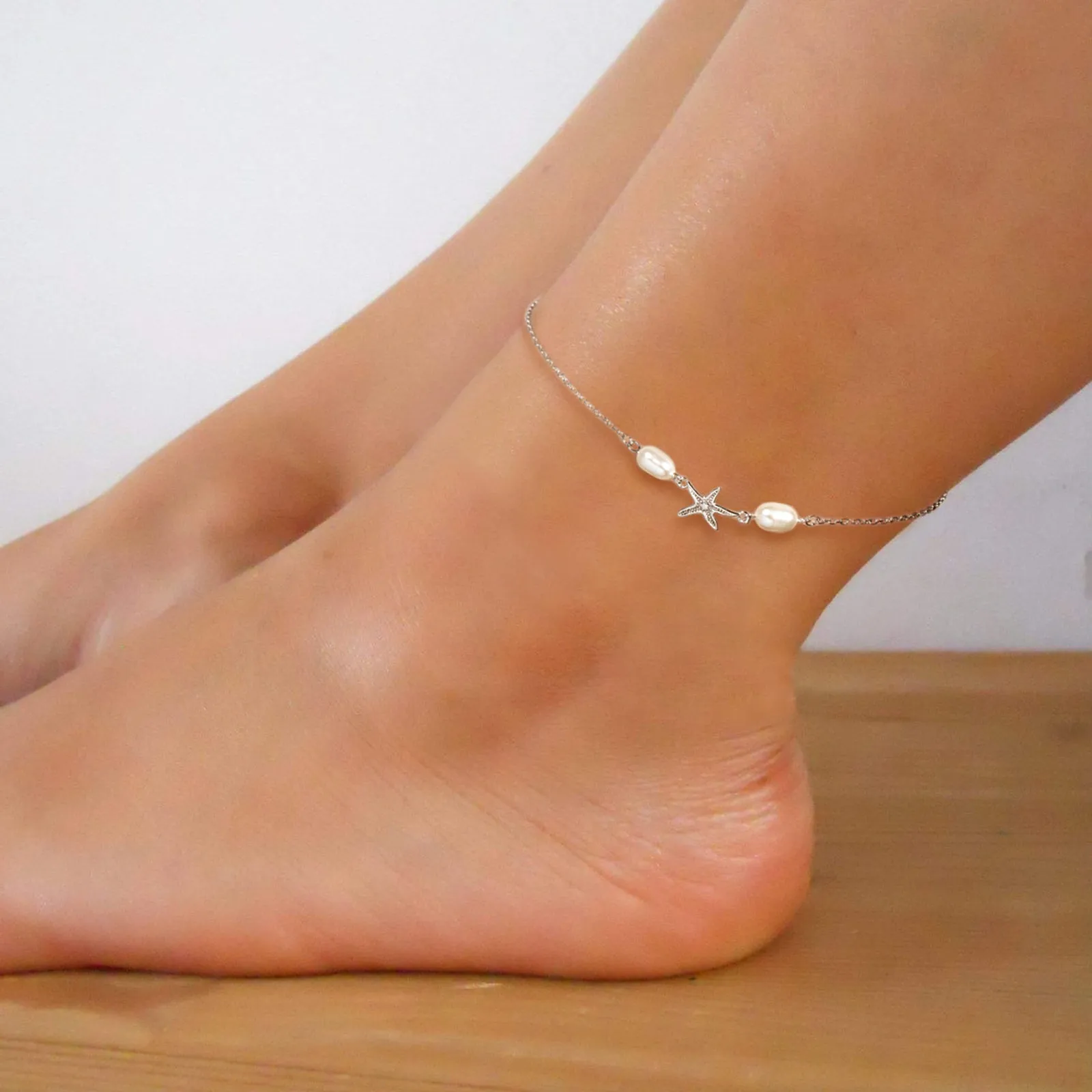 Irregular Freshwater Pearls Fashion Starfish Anklet