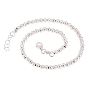 Italian 14k Yellow White or Rose Gold Hollow Ball Bead Bracelet 8" 3mm