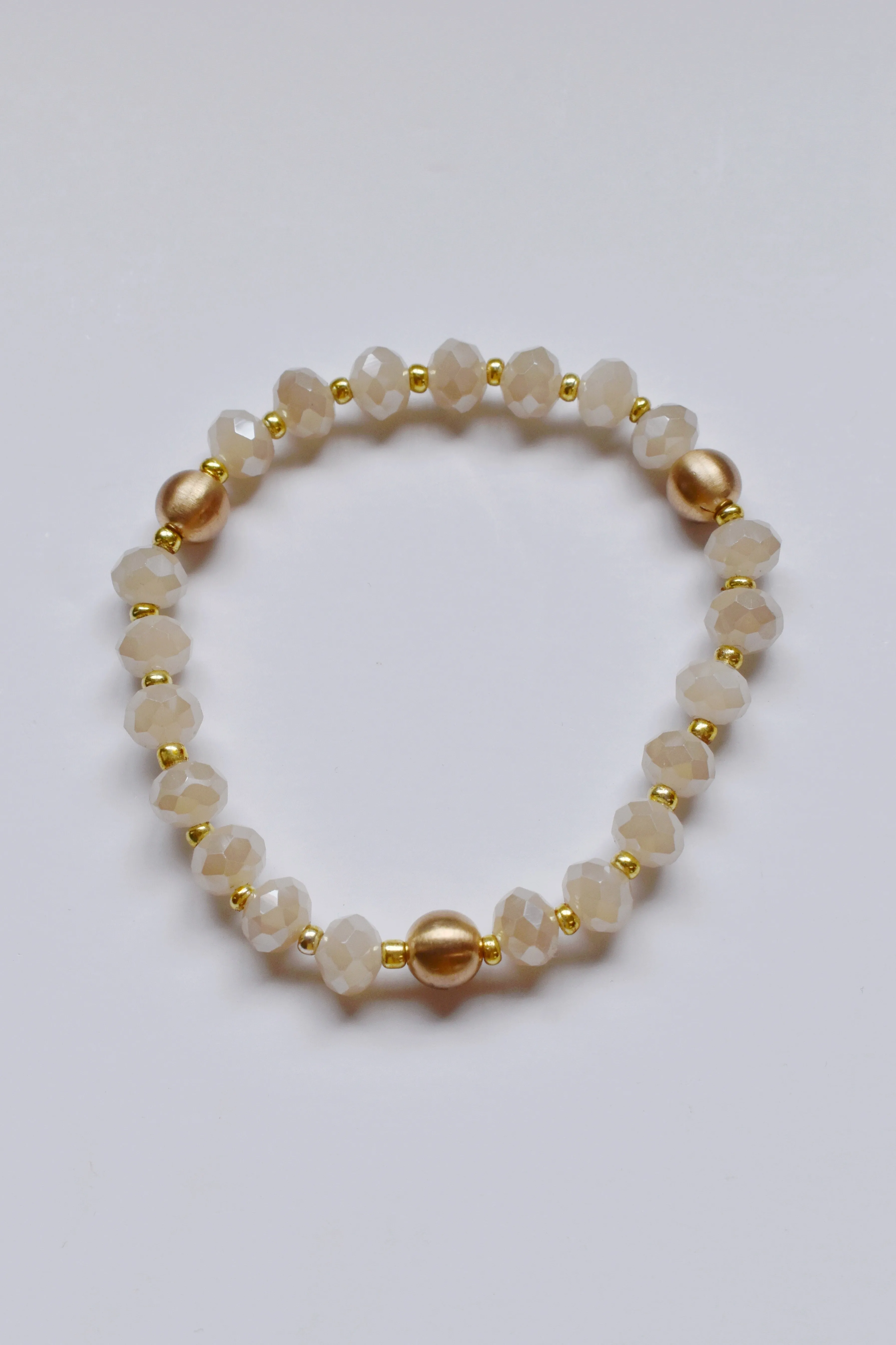 Ivory & Gold Beaded Bracelet