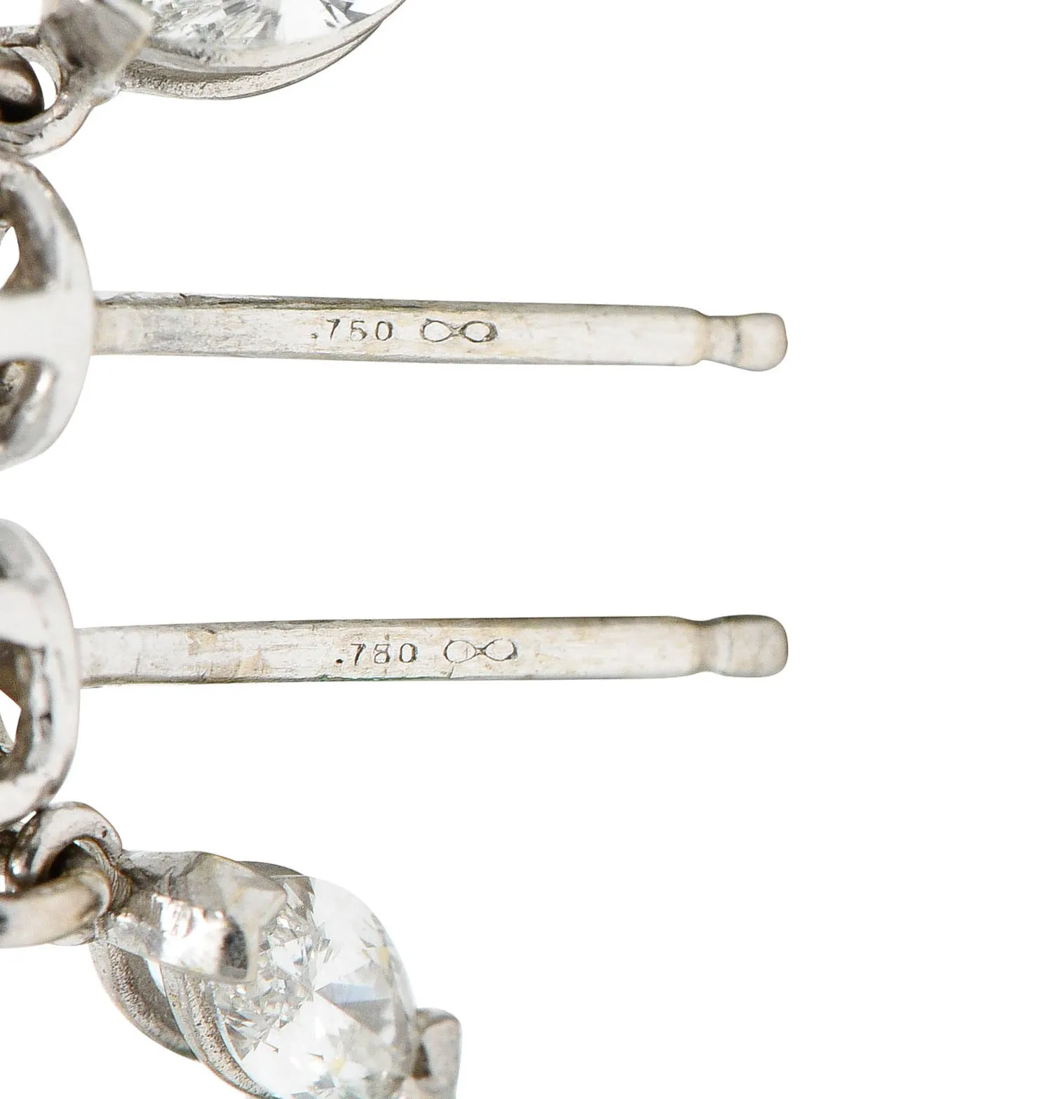 Jade Cabochon Diamond 18 Karat White Gold Drop Earrings