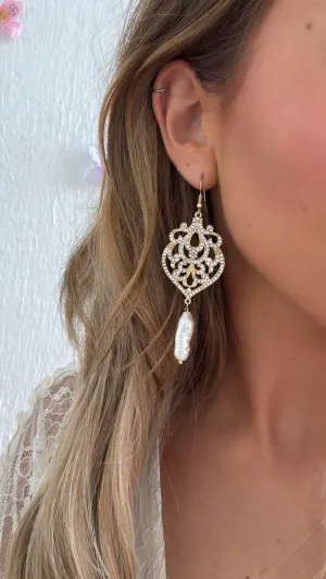 Jane Marie Crystal Statement with Pearl Drop