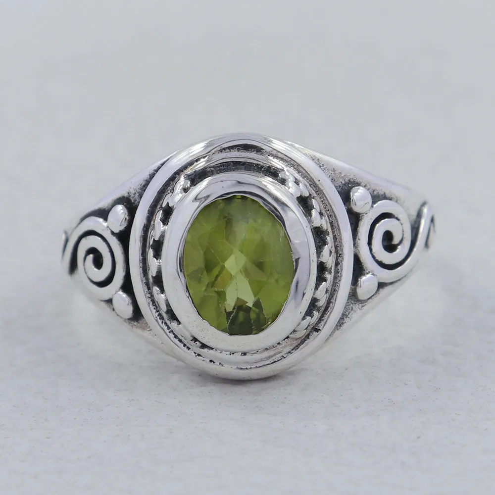 January Birthstone Garnet Sterling Silver Ring