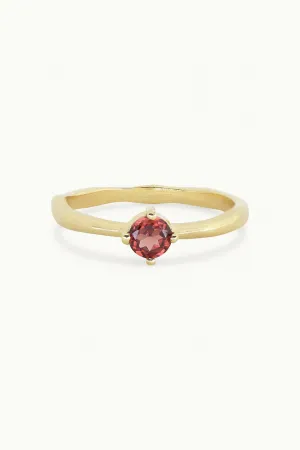 January Garnet Gold Birthstone Ring