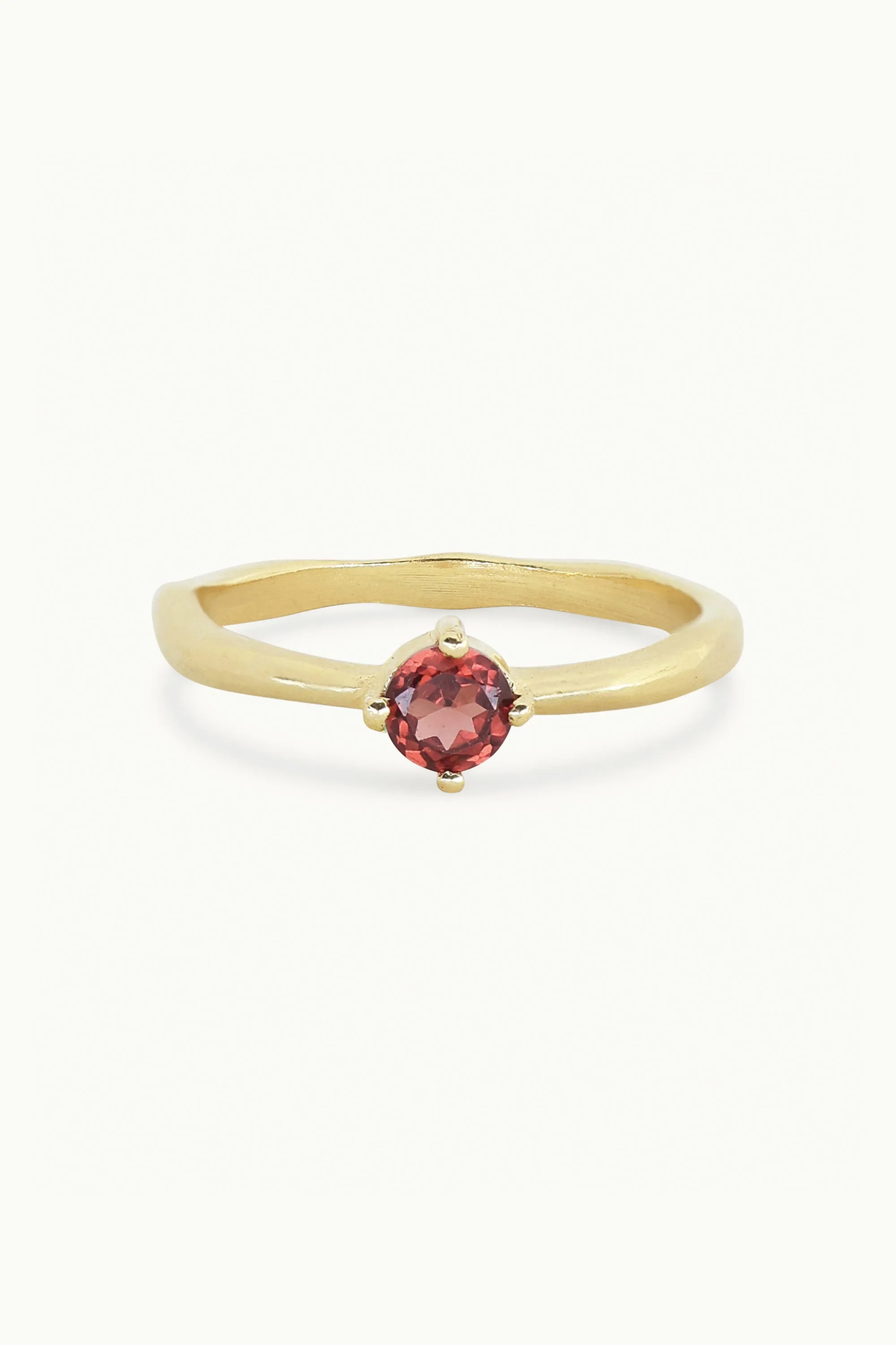 January Garnet Gold Birthstone Ring