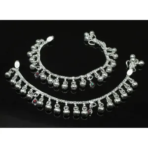 Jingle Bells toddler baby Silver Anklets chain Bracelet Kids Children's 6&quot;