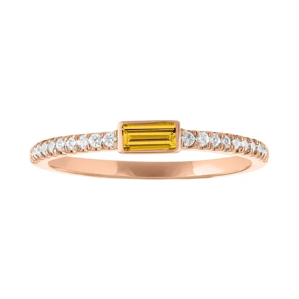Juliet Baguette Birthstone Ring