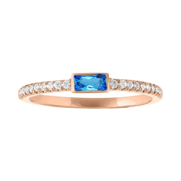 Juliet Baguette Birthstone Ring