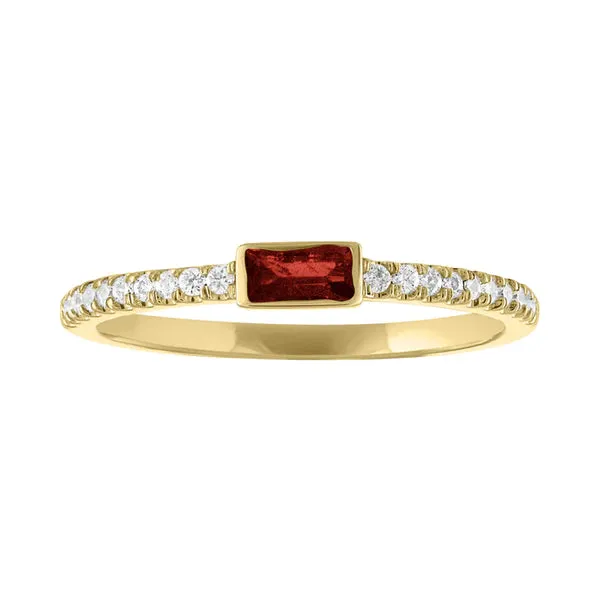 Juliet Baguette Birthstone Ring