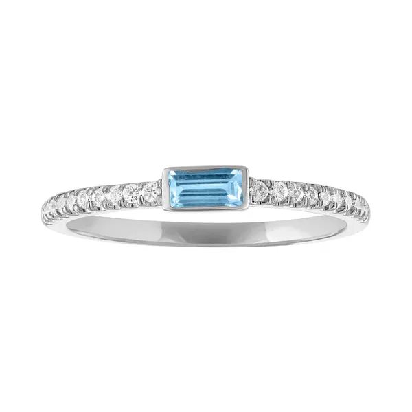 Juliet Baguette Birthstone Ring