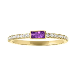 Juliet Baguette Birthstone Ring