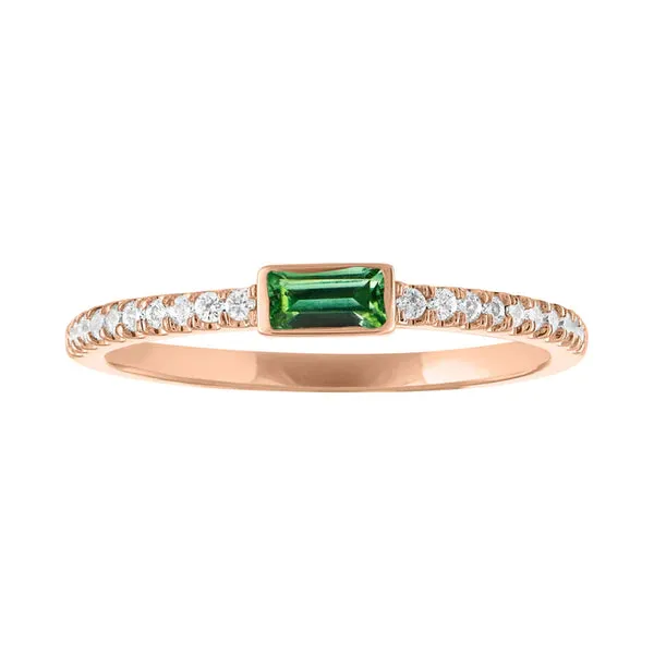Juliet Baguette Birthstone Ring