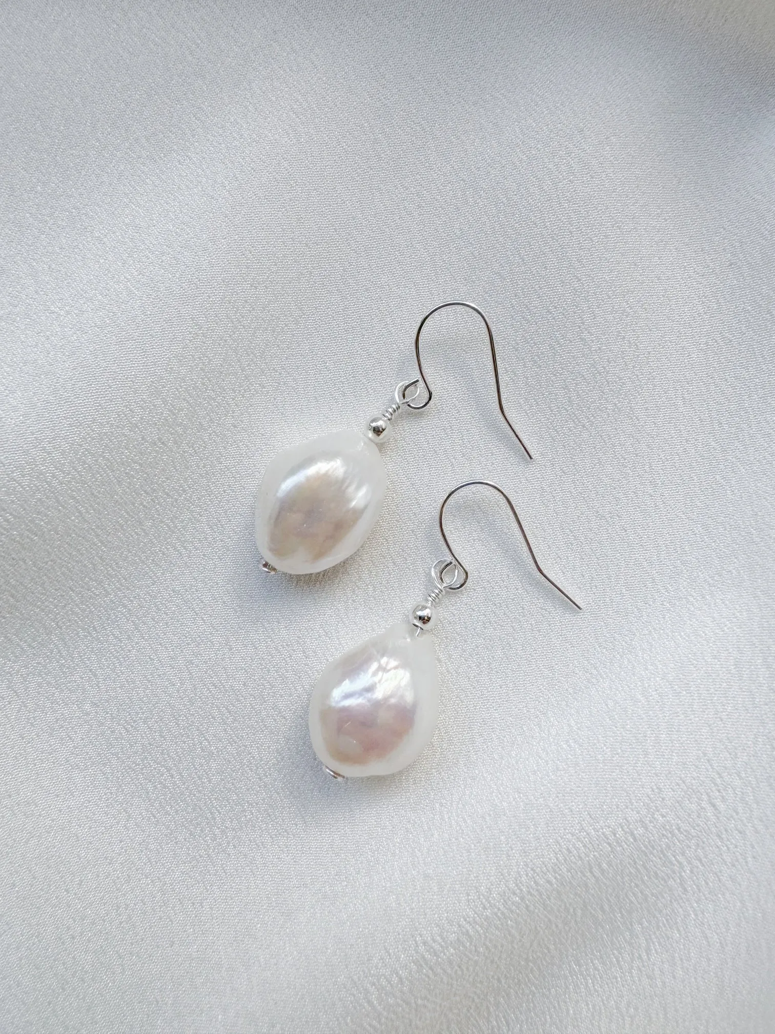 Keira Large Baroque Pearl Drop Earrings Gold/Silver