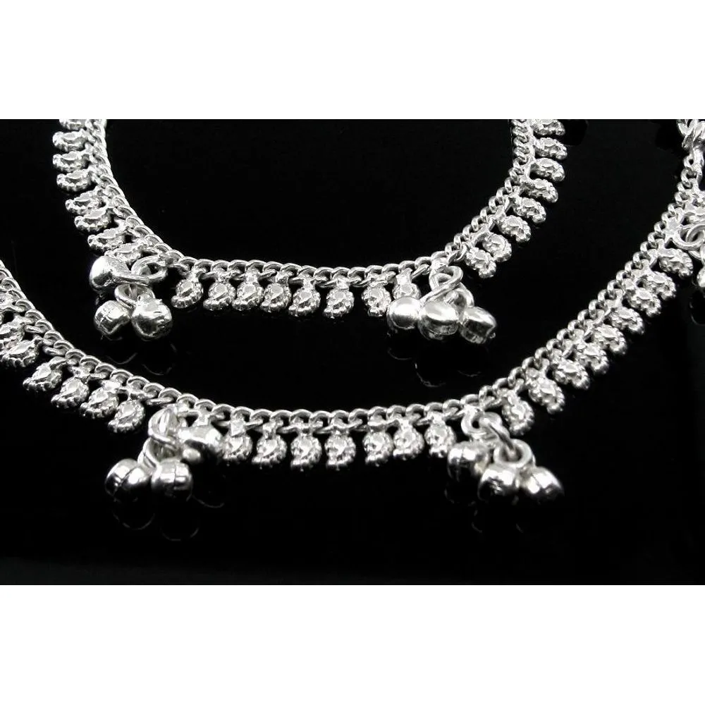 Kids Children's Anklets (Pajeb) Ankle Bracelet in Real Solid Silver 6.7&quot;