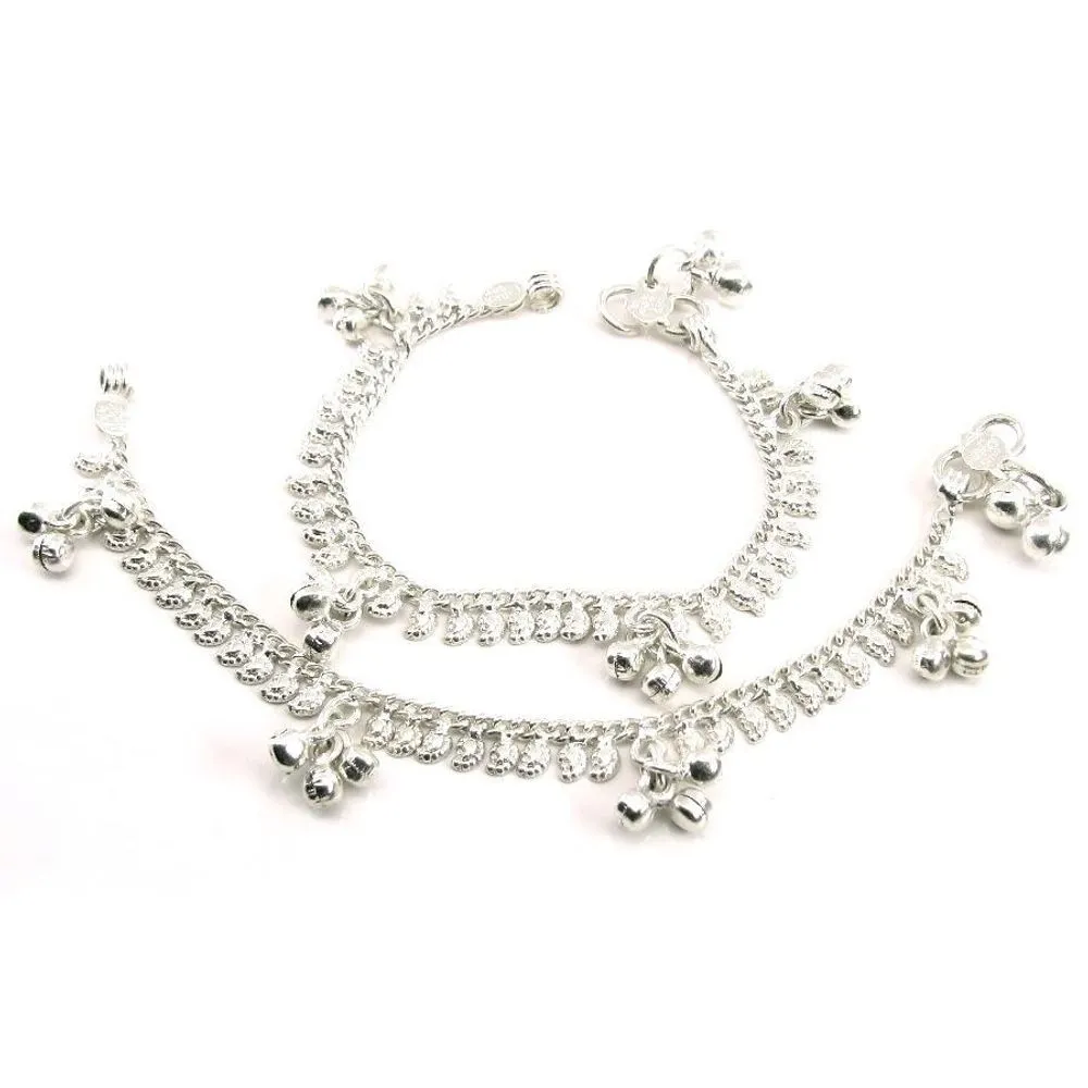 Kids Children's Anklets (Pajeb) Ankle Bracelet in Real Solid Silver 6.7&quot;