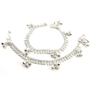 Kids Children's Anklets (Pajeb) Ankle Bracelet in Real Solid Silver 6.7&quot;