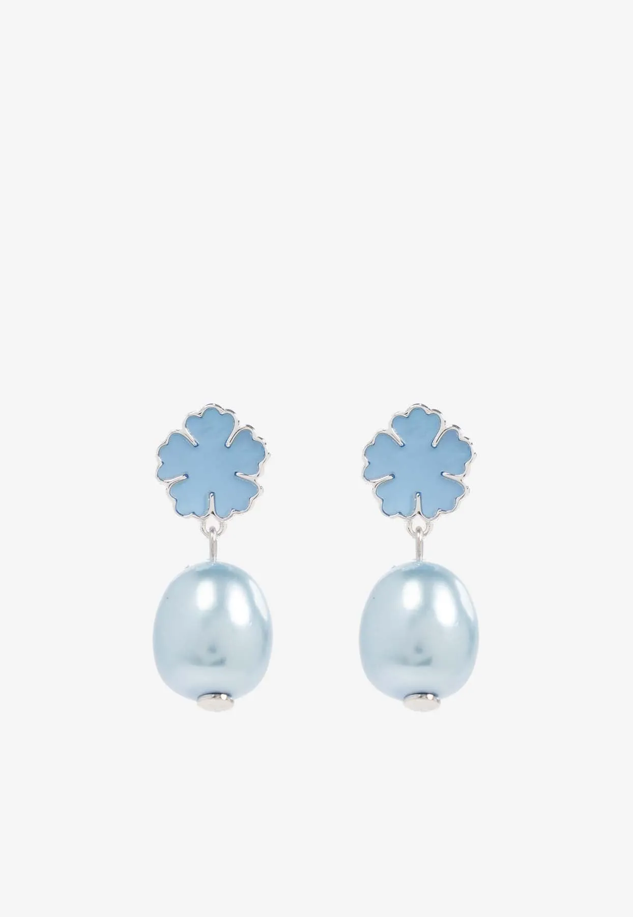 Kira Clover Pearl Drop Earrings