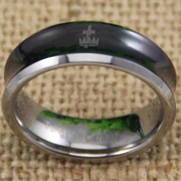 Knights Templar Ring - Black Silver Edges