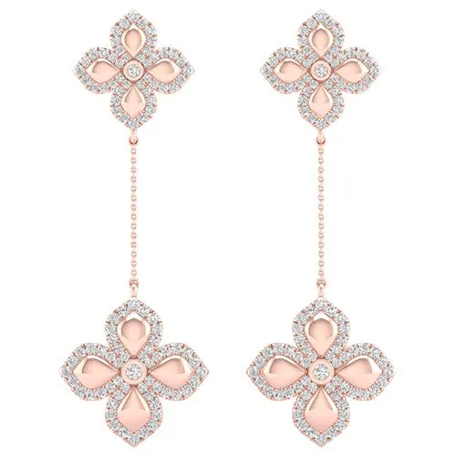 La Fleur Diamond Drop Contour Earrings
