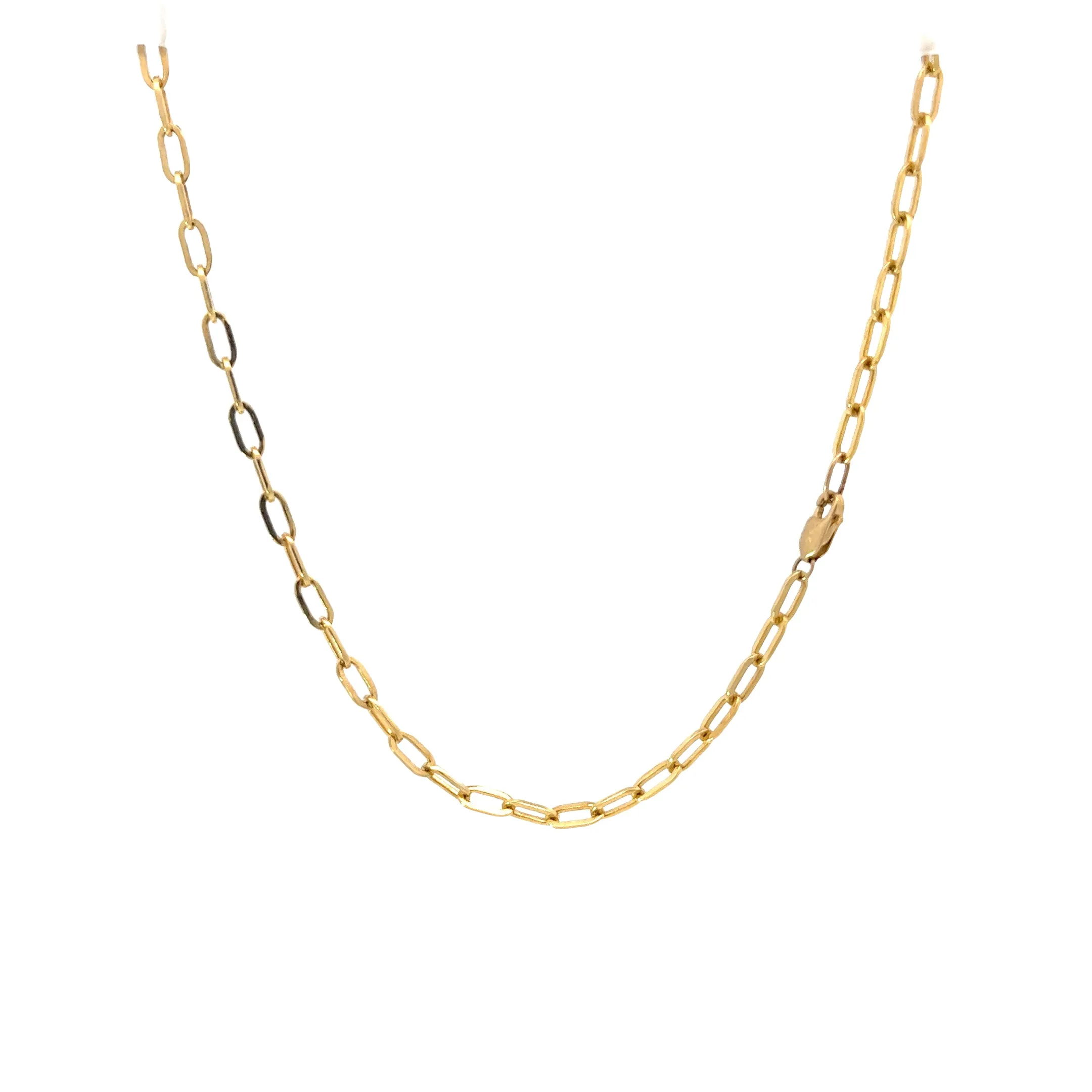 Ladies 14k yellow gold Paperclip Link Anklet