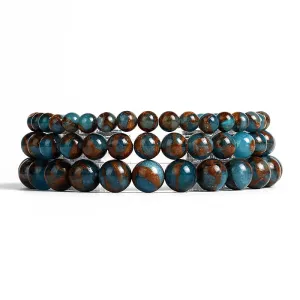 Lake Blue Cloisonne Beaded Bracelets