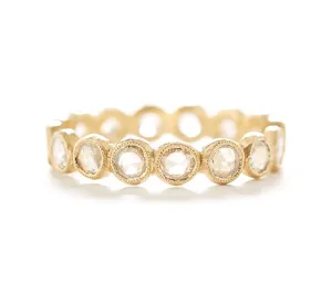 Large Diamond Bead Rose Cut Ring