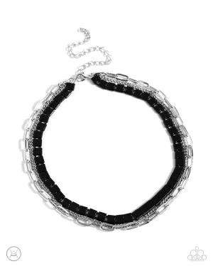 LAYER of the Year - Black - Tiered Chain Paparazzi Choker Necklace