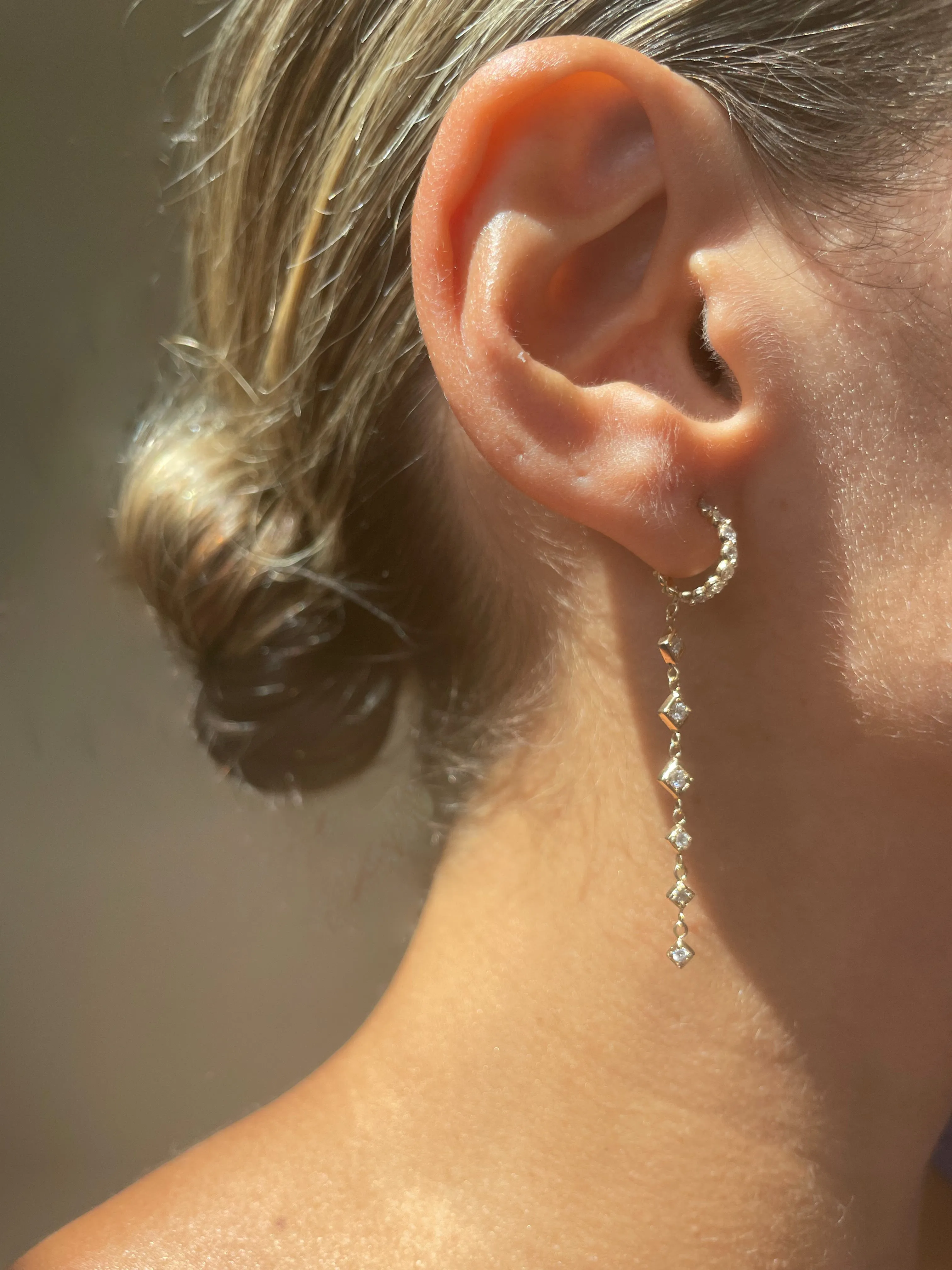 Lex Diamond Huggy Diamond Drop Earrings