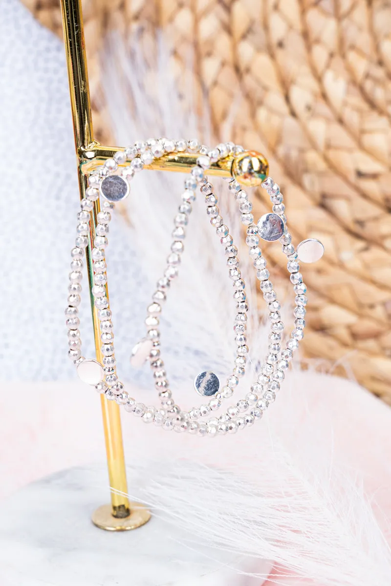 Liliana Silvertone Beaded Bracelet Set