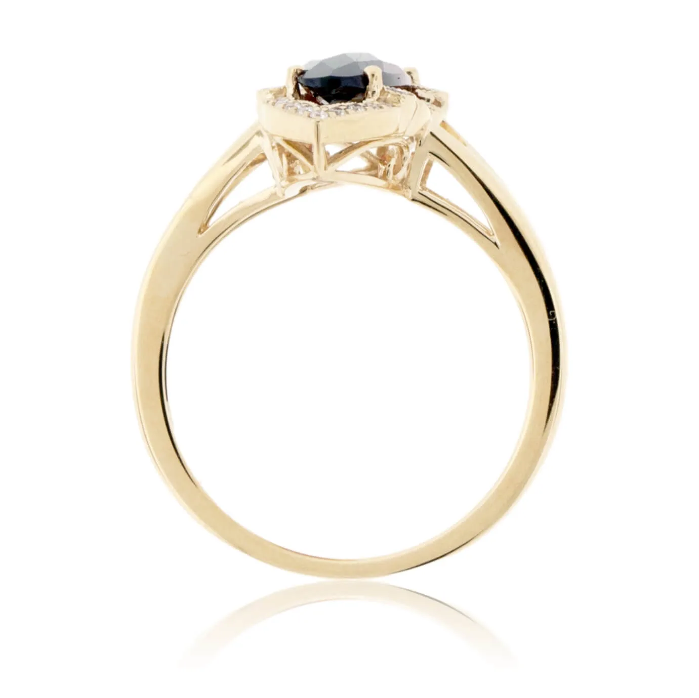 Long Oval Garnet & Diamond Vintage Inspired Ring