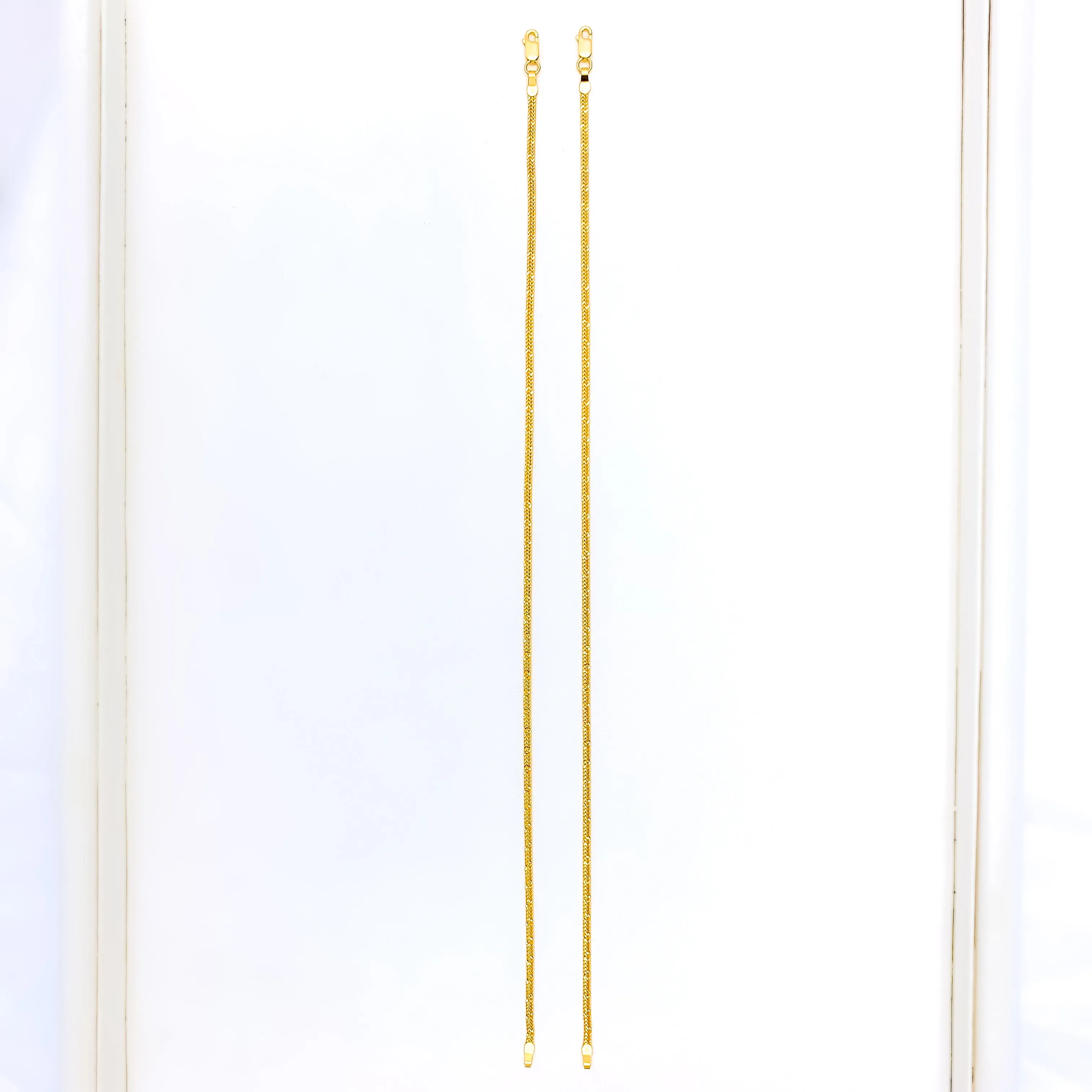 Luxurious Shiny 21K Gold Chain Anklet Pair