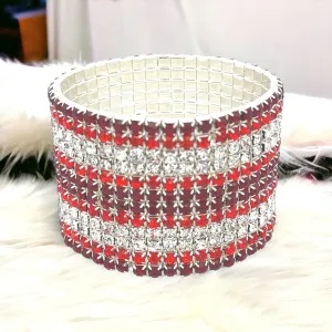 MADISON - clear ruby 12 row stretch bracelet