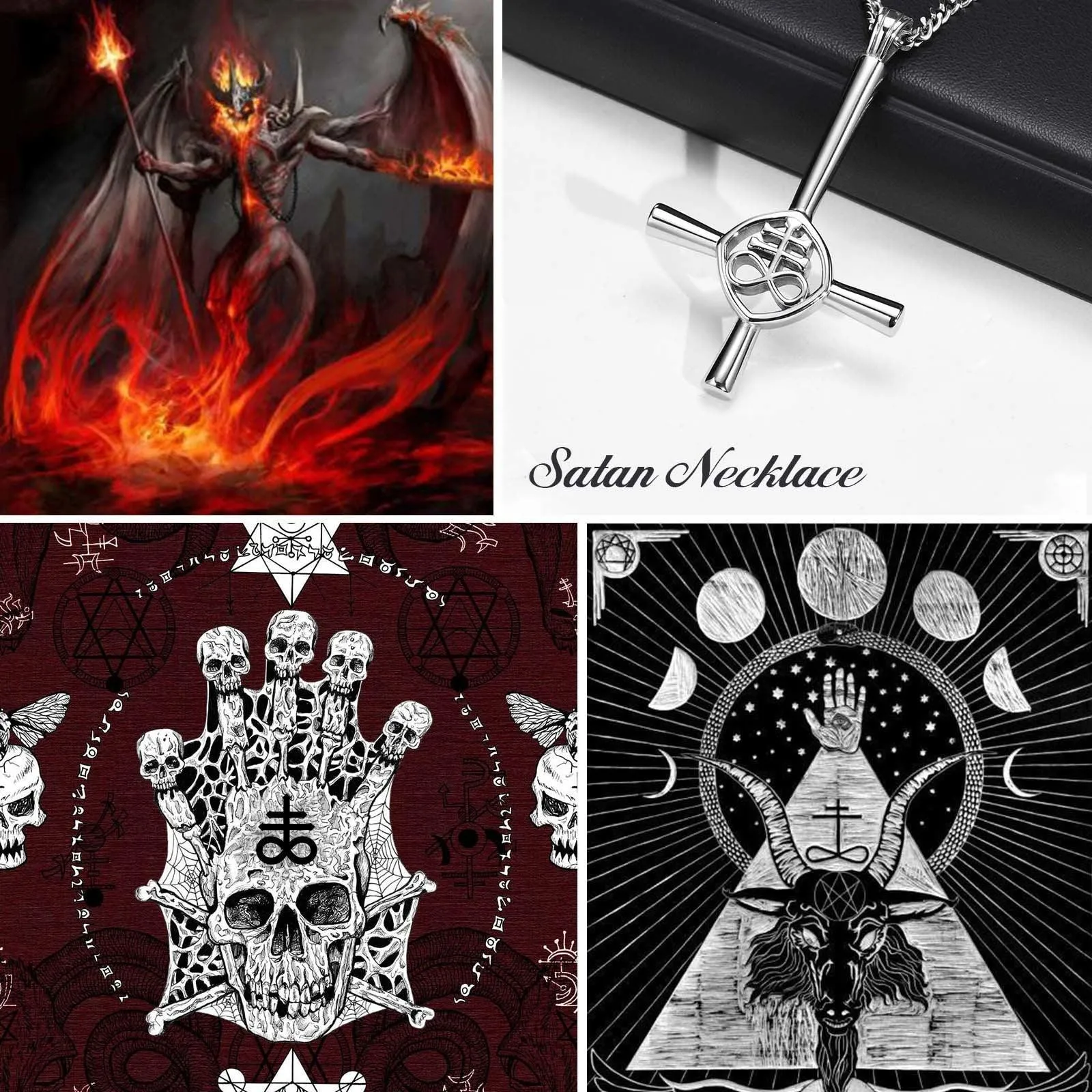 Make a Bold Statement with Stainless Steel Church of Satan Necklaces Cross Lucifer Pendant Collar