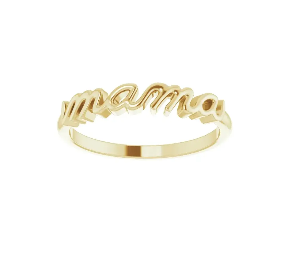 Mama Script Ring