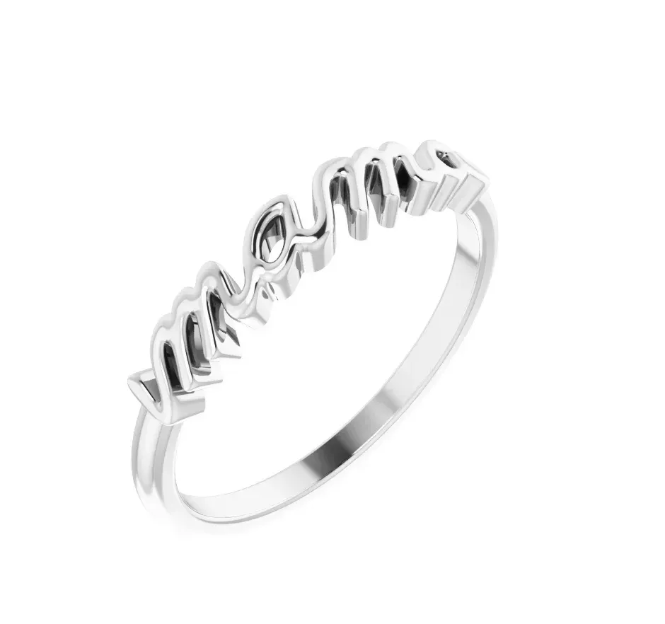 Mama Script Ring