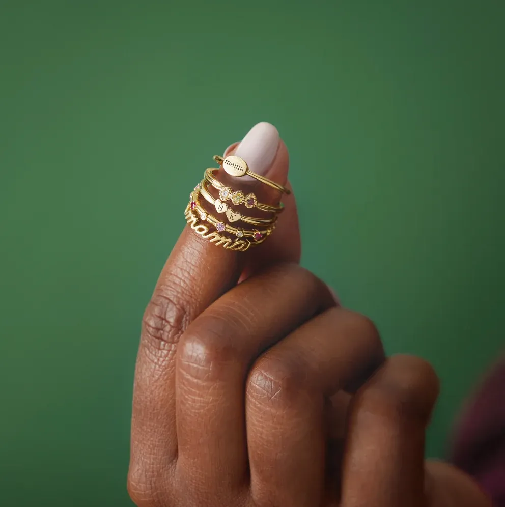 Mama Script Ring
