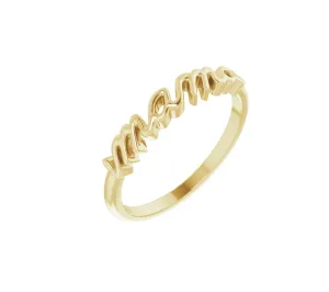 Mama Script Ring