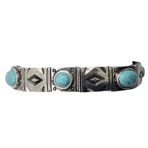 M&F Western Antique Silver Aztec Stamped Stretch Bracelet