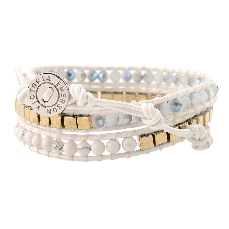 Marble & Gold Beaded Wrap