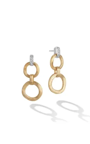 Marco Bicego Jaipur Double Drop Earrings Gold and Diamond OB1759-B-YW