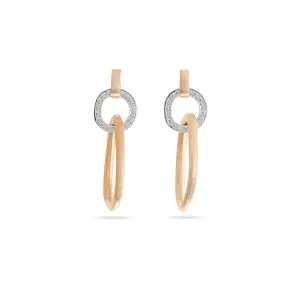 Marco Bicego Jaipur Link Yellow & White Gold Double Drop Diamond Earrings