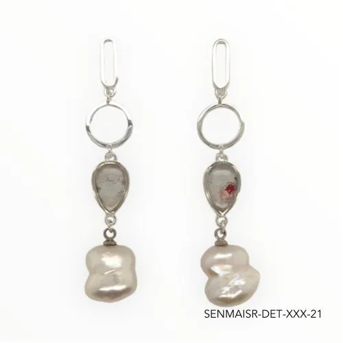 Maria Pearl Earrings | Silver