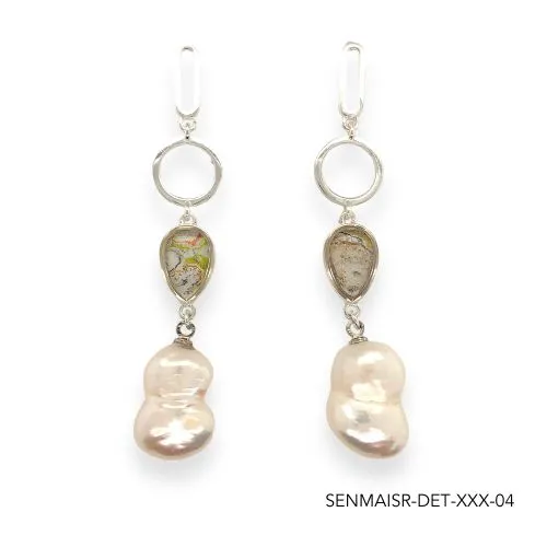 Maria Pearl Earrings | Silver