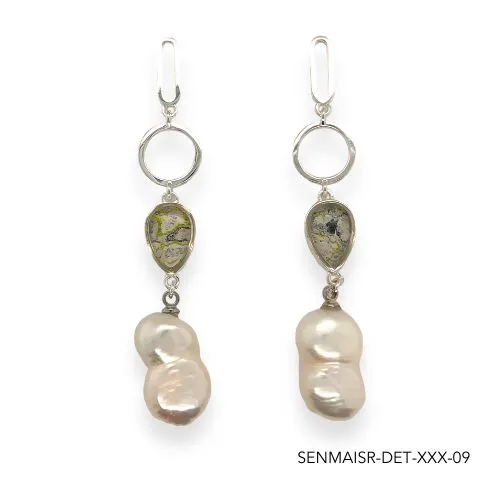 Maria Pearl Earrings | Silver