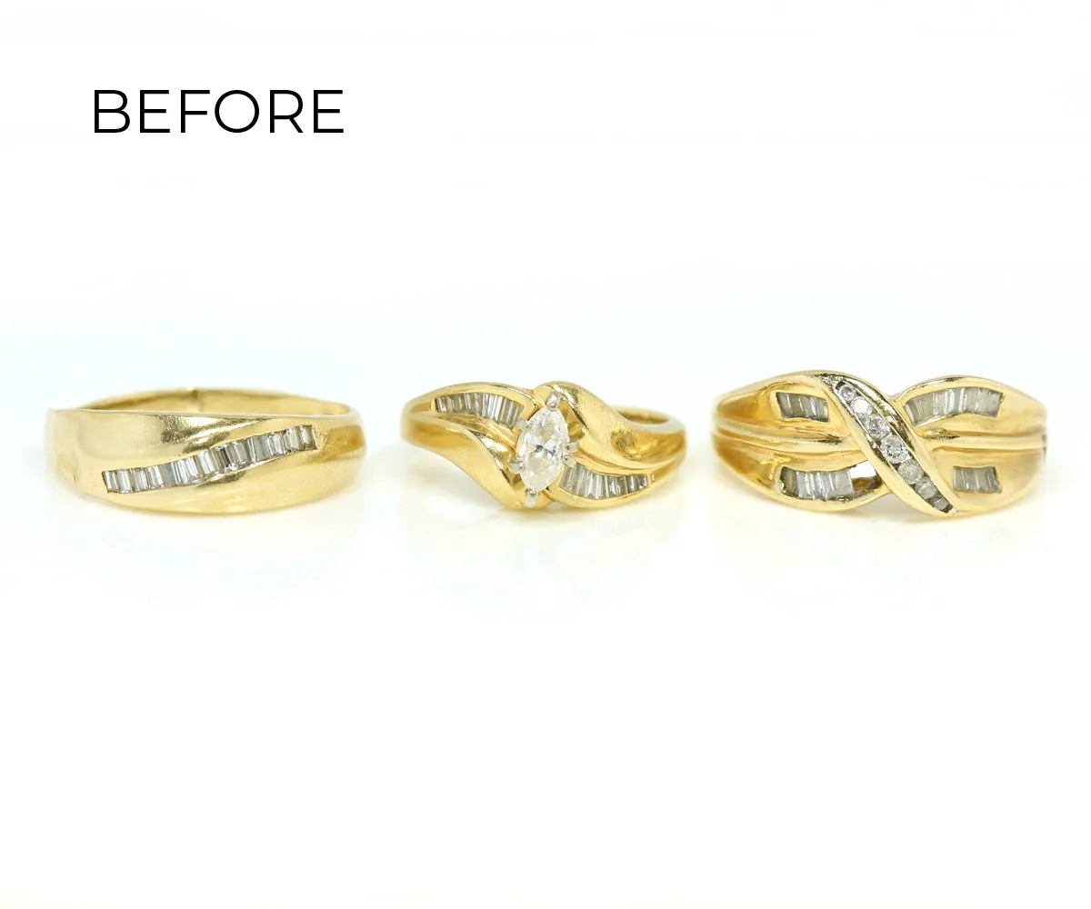 Marquise Baguette Diamond Wedding Ring Restoration