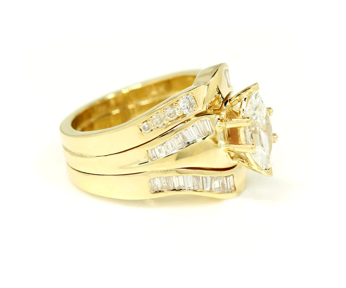 Marquise Baguette Diamond Wedding Ring Restoration