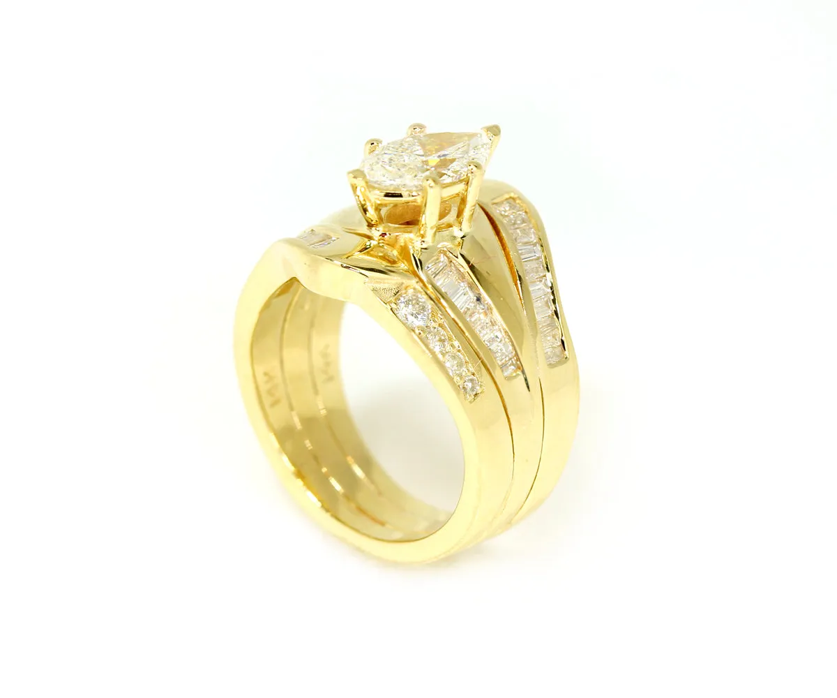 Marquise Baguette Diamond Wedding Ring Restoration