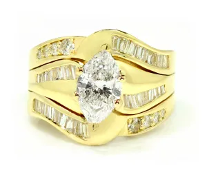 Marquise Baguette Diamond Wedding Ring Restoration